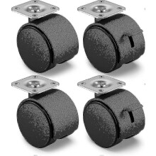 Rodízios para móveis, com freios, resistentes ao desgaste e silenciosos, 4 rodízios de 40 mm, rodas giratórias para móveis de interior.