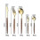 Wooden Handle Tableware 304 Stainless Steel Non-Deformable 5-Piece Kit Table Knife Fork Spoon 1