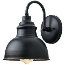 Luminária de parede vintage, ferro preto, à prova d'água, estilo industrial, leve, para uso externo.