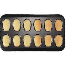Moule à madeleines, résistant à la chaleur jusqu'à 220 C (428 F), kit de 3 pièces comprenant un moule à 12 cavités et un ustensile de cuisson.