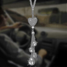 Efficiënte hartvormige diamanten autohanger, kristallen autospiegelhanger, autodecoratie, geluksdecoratie, auto-interieurhanger voor