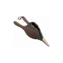 Soufflet en bois avec contrôle précis du vent et corde de suspension en cuir, accessoires pour cheminée et barbecue.