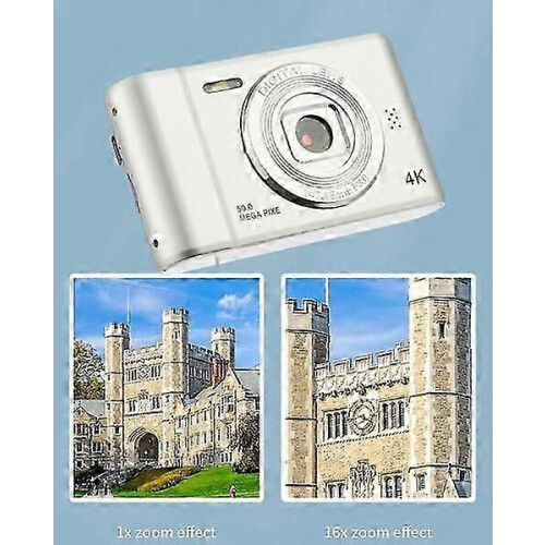 Câmera portátil confiável com CCD, 16MP, tela de 2,4 polegadas, gravação em 4K, ideal para estudantes com estilo retrô. 2