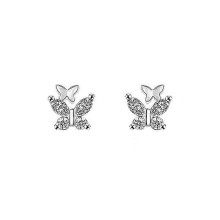 Butterfly Earrings, Silver Needle Alloy Zircon Inlaid Minimalist Fashionable Versatile Elegant Earrings