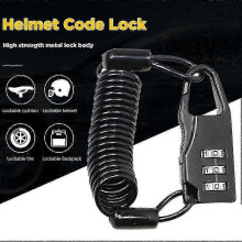 Portable 3 Digit Combination Spring Anti Theft Resettable Bike Cable Lock for Travel Luggage Helmet