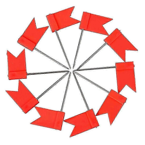 100 Flag Shape Map Pins Cork Notice Board Drawing Pins Push Pin Red