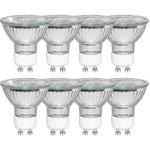 Lâmpadas halógenas GU10 de 35 W com refletor, dimerizáveis, branco quente 2700 K, pacote com 8 unidades.