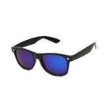 Reliable Wayfarer Sunglasses Black Blue Mirror Glass Black