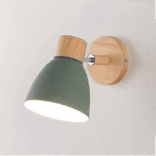 Luminária de parede nórdica em metal com formato de macaron para cabeceira - Verde