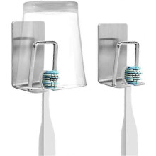 Lot de 4 supports robustes pour brosses à dents, en acier inoxydable 304, pour salle de bain (sans perçage).