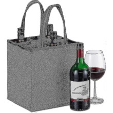 Sac à bouteilles pour 9 bouteilles de vin et de bière (45 x 24 x 24 cm, gris)