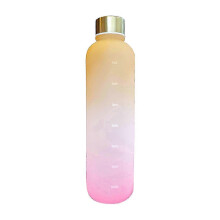 Gourde portable en plastique de grande capacité (1 L) avec indicateur de temps – Jaune