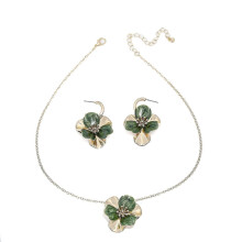 Jewelry Kit Plum Blossom Necklace with Micro Paved Zircon, Simple Floral Earrings, Fashion Festival Accessory