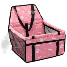 Compatibel met autostoel met waterdichte autogordel voor honden en opvouwbare autostoel voor kleine honden (roze).