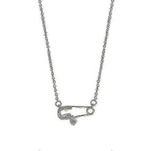 Collana con pendente da donna alla moda, catena d'oro, spilla con diamanti e zirconi cubici, collana in acciaio al titanio, catena delicata e semplice