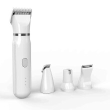 Stille en veilige 4-in-1 tondeuseset voor huisdieren met USB-oplaadfunctie, wit