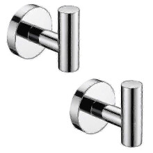 Gancho de aço inoxidável confiável, 2 peças, para instalação na parede, ideal para banheiro e cozinha com estilo contemporâneo.