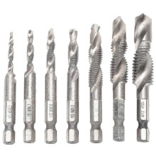 Tapset 1/4 zeskantschacht metrisch boren en tappen geïntegreerde samengestelde spiraalvormige inkeping set 7-delig