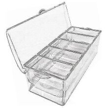 Contenitore robusto per frutta, verdura e spezie con coperchio, contenitore per ingredienti in plastica, scatola per ingredienti, 5 scomparti