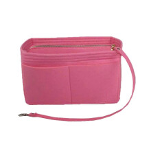 Reliable Large Capacity Makeup Sack Felt Folding and Disassembling Storage Bag-22*11*13-Pink