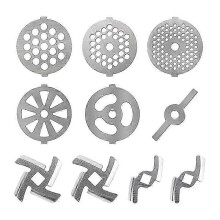 Effizientes Fleischwolf-Messer-Set, Edelstahl-Fleischwolfscheiben, Wurstfüllerring, Lebensmittelgröße, 10-teilig