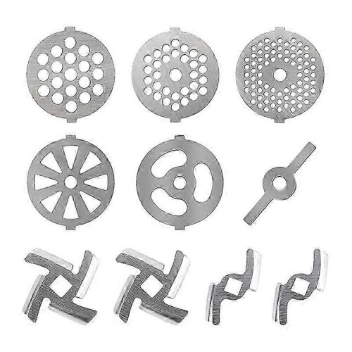 Effizientes Fleischwolf-Messer-Set, Edelstahl-Fleischwolfscheiben, Wurstfüllerring, Lebensmittelgröße, 10-teilig