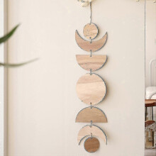 Reliable Moon Phase Decor Boho Wall Hanging ,scandinavian Natural Wooden Wall Decorative Unique Aesthetic Art, Moon Cycle Wall