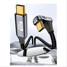 Sturdy PD 100W USB C to Type C Elbow OTG Data Wire Cable USB 3.2 Gen 2,C