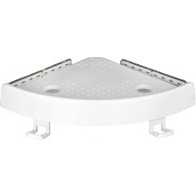 Étagère murale efficace - Étagère de douche - Étagère d'angle - ABS - Blanc - Sans perçage - 27,5 x 27,5 x 7,5 cm - Avec ventouse