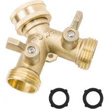 Efficient 2-way Water Splitter - 3 or 4" Water Connection - Made of High-strength Brass - Suitable for Irrigation Computer