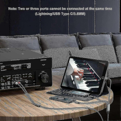 Αξιόπιστο καλώδιο ήχου 3 σε 1: Lightning/rca/usb C σε 3,5mm/rca για Auto Home Theater, ηχεία (Ευρώπη) 2