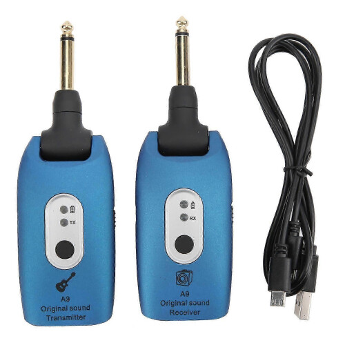 Sturdy Guitar Transmitter Receiver Wireless System A9 2.4GHz USB Cable Musical Instrument AccessoriesBlue