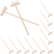 Zuverlässige Sandtischrechen, Gartenrechen aus Bambus, 12-teiliges Set – kompatibel mit Mini-Sandkästen