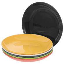 Robuste, bruchfeste Teller, mikrowellengeeignet, schlichte und elegante runde Form, 6 Stück – ideal für festliche Anlässe.
