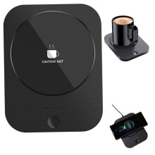 Cordless Coffee Mug Warmer Rechargeable with Wireless Charging Coaster for Desk or Office Use