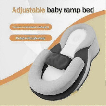 Anti-reflux babylounger met 15 graden hellingshoek, flexibel katoen, machinewasbaar, veilig voor samen slapen met baby's van 0-1 jaar.