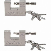 Reliable 2-Pack 104mm Heavy Duty Padlock with 10 Keys, High Security Solid Steel Lock for Garage and Container Doors Integral