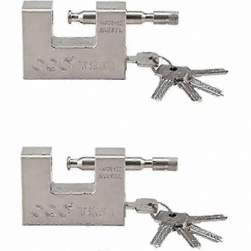 Reliable 2-Pack 104mm Heavy Duty Padlock with 10 Keys, High Security Solid Steel Lock for Garage and Container Doors Integral