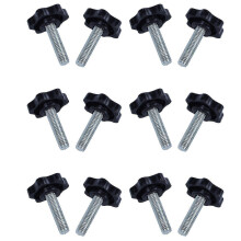 12Pcs Sturdy M8 X 30mm Male Thread 32mm Star Head Clamping Knob