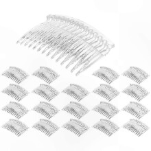 Pacote com 20 Presilhas de Cabelo de Plástico, Grampos e Pentes Laterais 70x40mm para Estilizar Cabelos