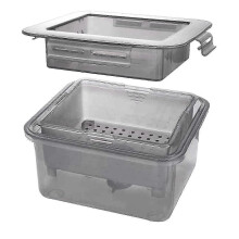 Stampo per tofu fai-da-te in plastica, efficiente e con telo di cotone, per cucinare in cucina, colore grigio.