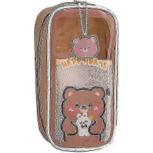 Kawaii Pencil Case Aesthetic Cute Pencil Case for Girls (brown) - Snngv