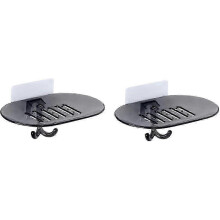 Support pour savon de bain, plateaux de rangement pour baignoire, shampoing (lot de 2)