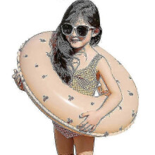 Swimming Ring for Beginners, Thickening Anti-rollover, Inflatable Toy, Pink