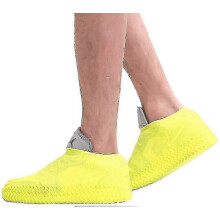 Waterproof Silicone Shoe Shield Unisex Protector Outdoor Non-Slip Sole Rainy Snowy Large Yellow