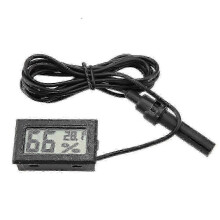 Termômetro e higrômetro robustos com visor LCD, monitor digital de temperatura e umidade com sonda externa para incubadoras e répteis.