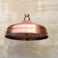 Soffione doccia in rame resistente, diametro 20 cm (8 pollici), soffione fisso ad alta pressione con angolo regolabile, soffione a pioggia