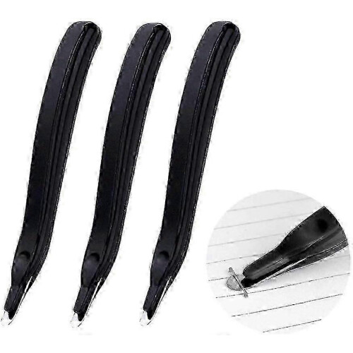 3Pcs Durable Professional Magnetic Staple Remover Puller, Rubberized Staple Removal Tool(Black)