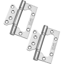 4Pcs Sturdy Door Hinges, 4-in Home 100mm Door Hinges Stainless Steel Ball Bearing Mute Hinges for Internal External Doors, Silver
