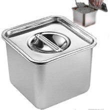 Effiziente 18 cm Edelstahl-Gewürzbox, Aufbewahrungsbehälter für Gewürze, Küchenfett, Saucenorganizer für Gewürze und Pfeffer